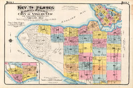 Plate 1: Key to Plates. Goad's Atlas. City of Vancouver and Surrounding Municipalities. Volume One
