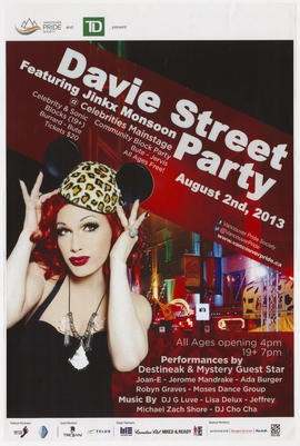 Vancouver Pride Society and TD present Davie Street Party : August 2nd, 2013 : featuring Jinkx Mo...