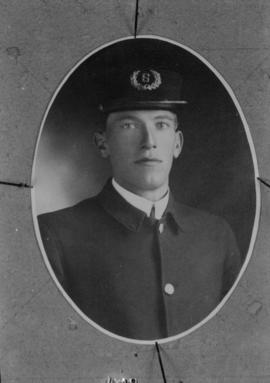 V. F. D. Honour Roll [Portrait of a fire fighter with the number 6 on his hat - copy of a photogr...