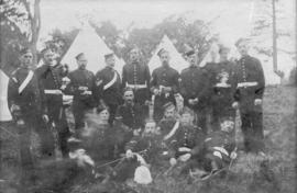 [6th Regiment, The Duke of Connaught's Own Rifles in old style uniforms at Macaulay Point]