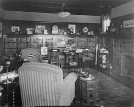 Walter C. Nichol house, interior, study with book cases