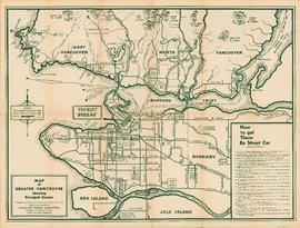 Map of Greater Vancouver showing principal streets