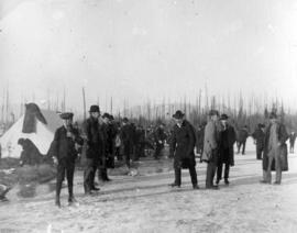 [Men skating on Trout Lake, Cedar Cottage]