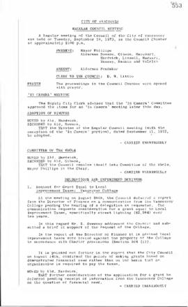 Council Meeting Minutes : Sept. 18, 1973