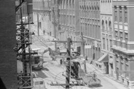 Water Street [Aerial view of construction]
