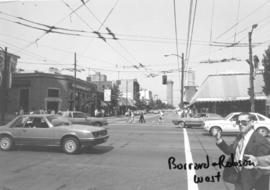 Burrard [Street] and Robson [Street looking] west