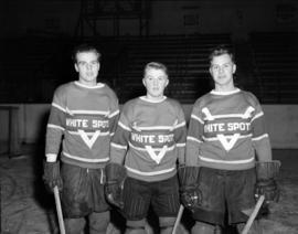 [Three members of the White Spots junior hockey team]