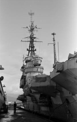 [British aircraft carrier H.M.S. "Glory" at dock]