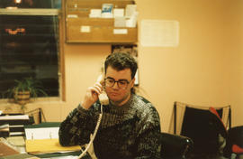 Wayne Campbell on telephone