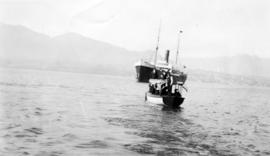 Officials in Launch heading towards the anchored Komagata Maru