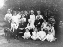 Malkin family in garden of Mr. Langlois at 1273 Barclay Street : Summer 1915