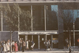 Front of Vancouver Public Library at 750 Burrard Street