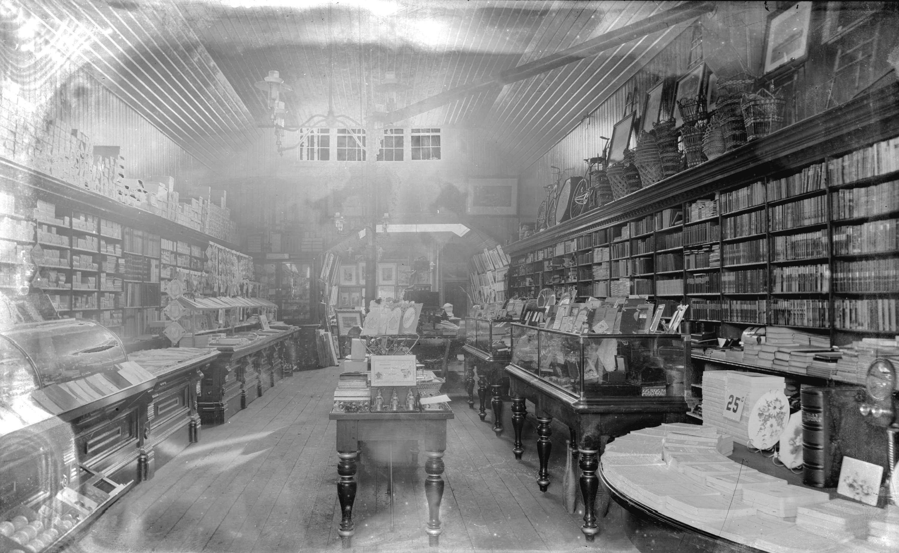 Interior view of Bailey Bros. stationers store on Cordova St., 1890