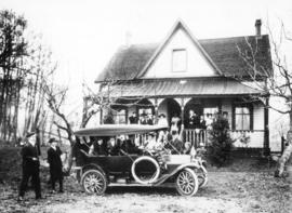 [The wedding party of John Lawson's daughter outside Navvy Jack's house]