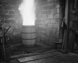 Charring the inside of a barrel