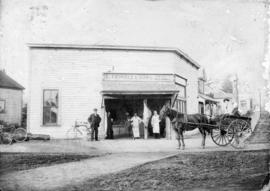 [Exterior of E. Trimble and Sons Central Meat Market - S.W. corner of Westminster Road (Kingsway)...