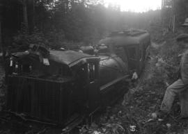 Wreck on the Pacific Great Eastern Railway (at mile 6.5 North Shore District, P.G.E.R. 1 1/4 mile...