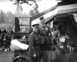 Parade and reception for Lt. Col. R.M. Blair, Commanding Officer 72nd Seaforth Highlanders, upon ...