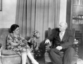 [Eva Cooley McAlvay, Carl Emil McAlvay and dog]