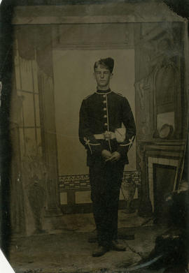 Young man dressed as cadet