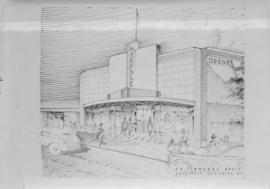 Odeon Theatre, copy of pencil sketch [Marpole Odeon, H.H. Simmonds, Architect, Vancouver]