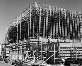 View of one of the United Distillers Ltd. buildings at 8900 Shaughnessy Street under construction