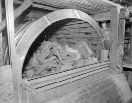 Debarking pulp wood [at] Pacific Mills
