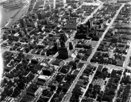 Aerial photo, oblique, downtown Vancouver