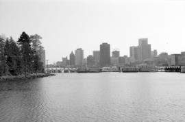 Vancouver skyline and waterfront from Stanley Park seawall