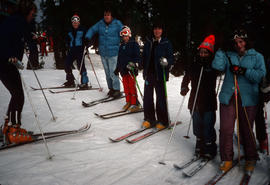 [Row of skiers]