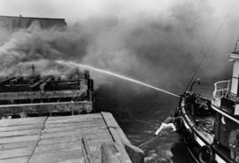 [Fireboat C.P. Yorke in action at CNR dock fire]