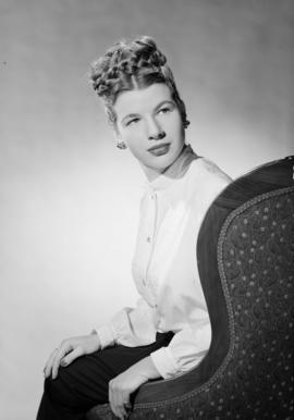 [Portrait of] Nancy Wells, U.B.C. for Eaton's