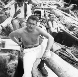 Two unidentified men at beach