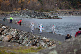 BC, Day 2, Fisgard Lighthouse, Ford Rodd Hill, October 31 2009, Sooke, Torchbearer 001 Tanya Loga...