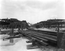 [Construction progress photograph of the CPR Pier "B/C"]