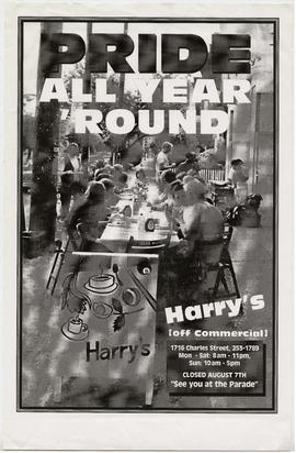 Pride : all year round : Harry's (off Commercial)