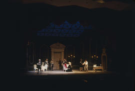 Performers on stage at Vancouver Opera's 1968 performance of Tosca, Act 2
