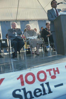 Carmine Falcone speaking at Jubilee Fountain re-dedication