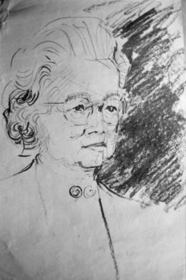 Sketch of a woman, possibly Lillian Wong