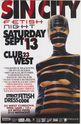 Sin city fetish night : Saturday, Sept. 13 : Club 23 West