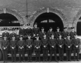 [Group portrait of uniformed Vancouver Fire Department officers]