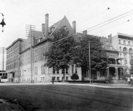 [Exterior of the first Hotel Vancouver southwest corner of Granville and Georgia Streets]