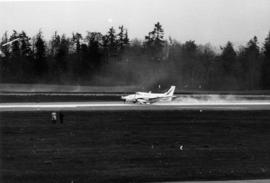 Belly-landing of small propeller plane (CF-CGJ) on runway