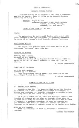 Council Meeting Minutes : June 20, 1978