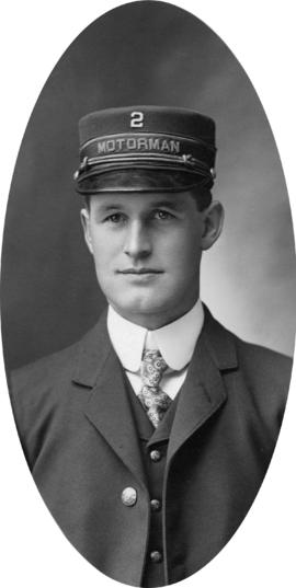 [Studio portrait of] B.C. Electric Railway Company motorman George Thorburn