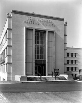 Exterior view of front entrance to the Jean Matheson Memorial Pavilion at Shaughnessy Hospital