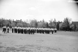 [Airforce cadets at drill practice]