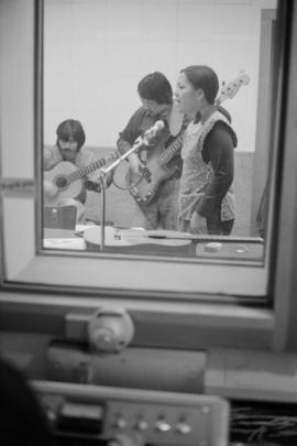 Kokuho Rose Prohibited members Joyce Chong and Sean Gunn taping at Vancouver Co-op Radio