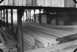 Lumber in the foreign sheds ready for export