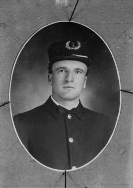 V. F. D. Honour Roll [Portrait of a fire fighter with the number 1 on his hat - copy of a photogr...